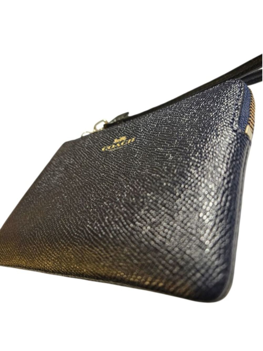 Coach Navy Blue Leather Wristlet One Size - Picture 11 of 16
